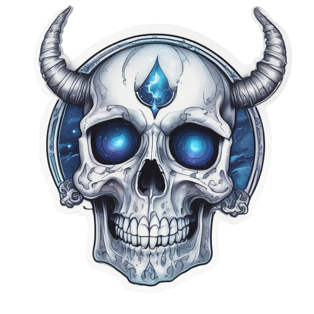 Mystic Moon Skull — reaper skull stickers