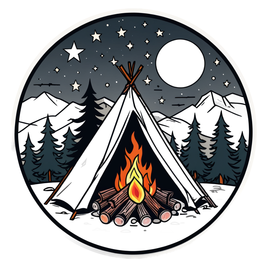 Cozy Camp (tattoo) — nature lover stickers