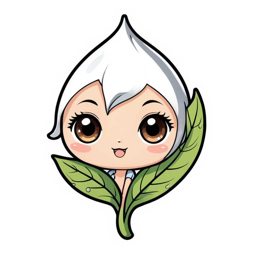 Dewy Leaf (kawaii) — kawaii stickers