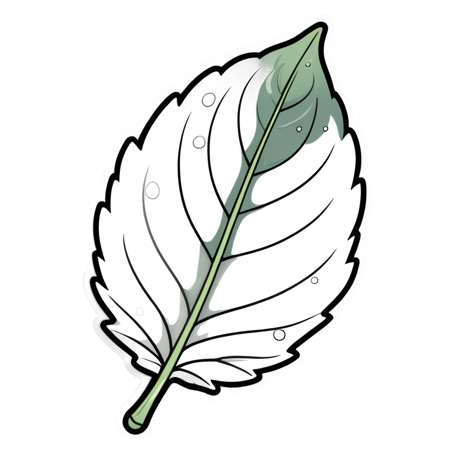 Dewy Leaf (lineart) — nature lover stickers