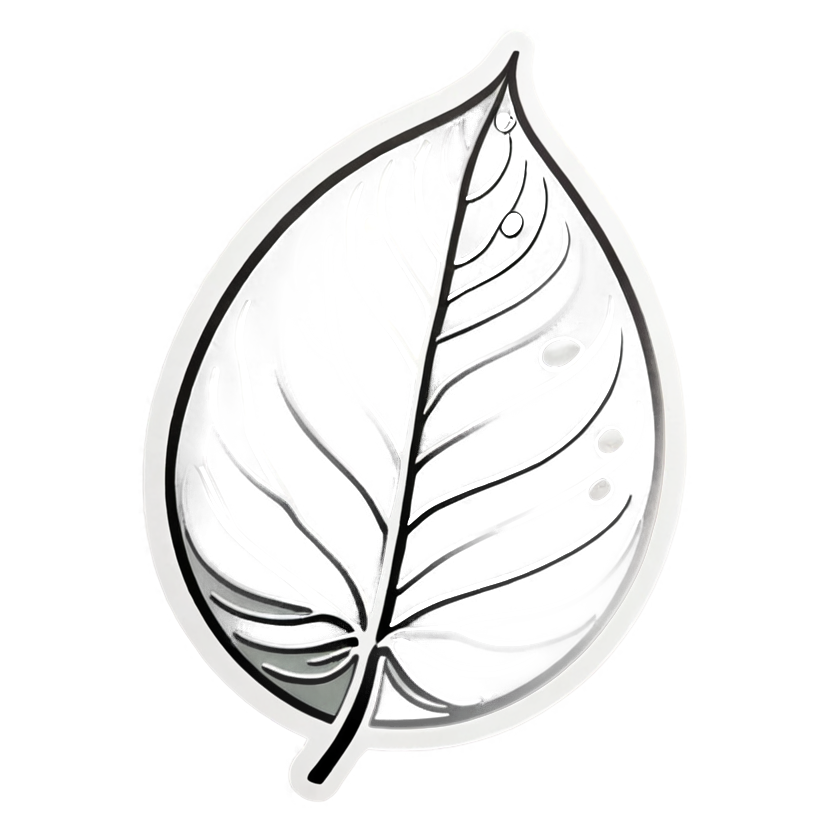 Dewy Leaf (papercut) — nature lover stickers