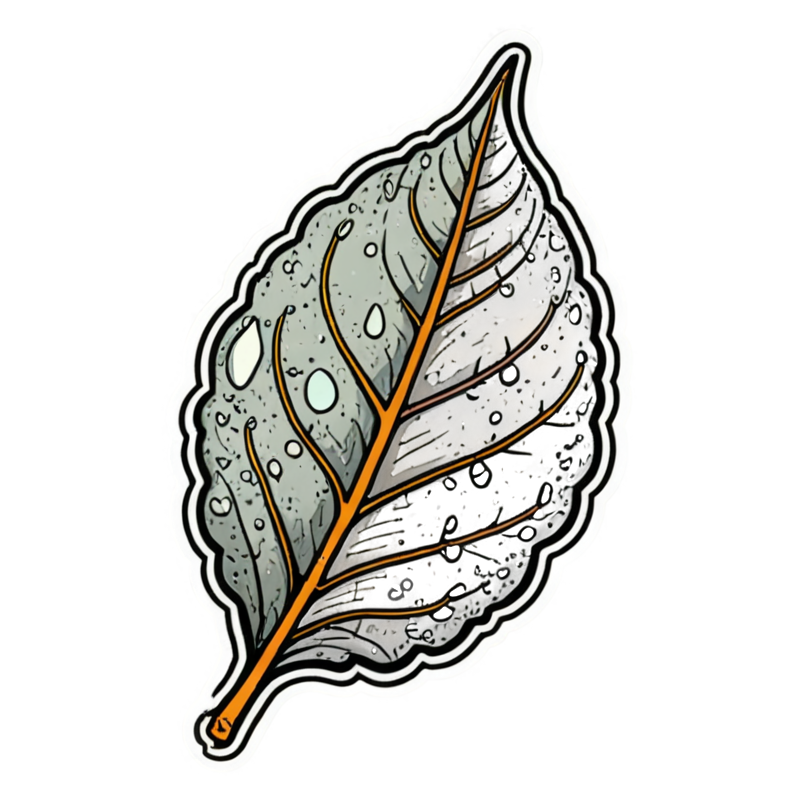 Dewy Leaf (retro) — nature lover stickers
