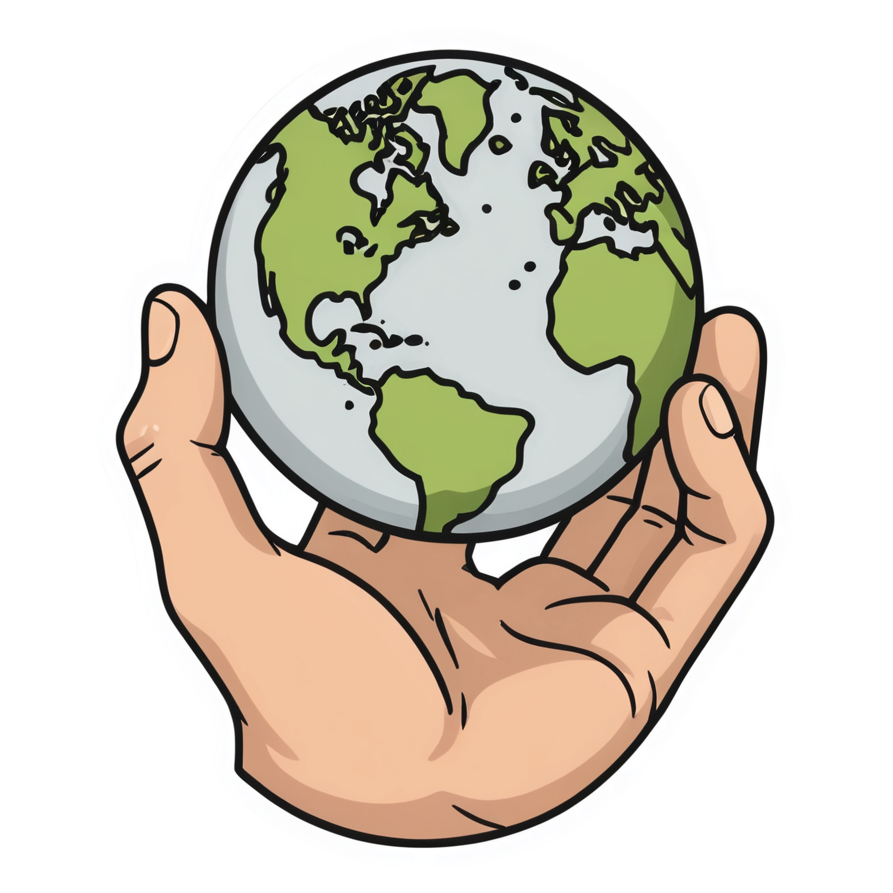 Love Earth (lineart) — nature lover stickers
