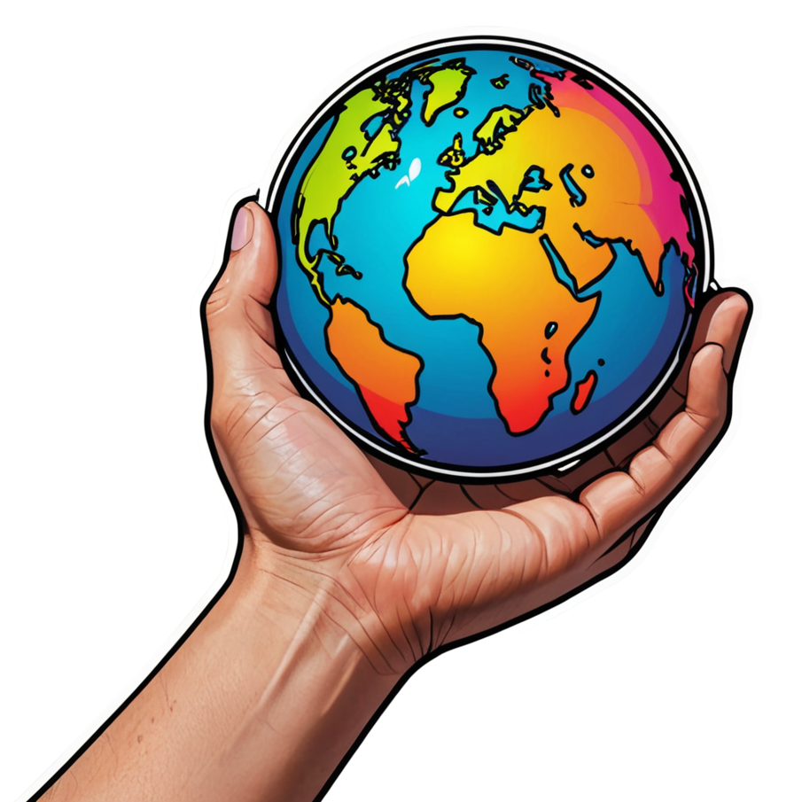 Love Earth (neon) — nature lover stickers