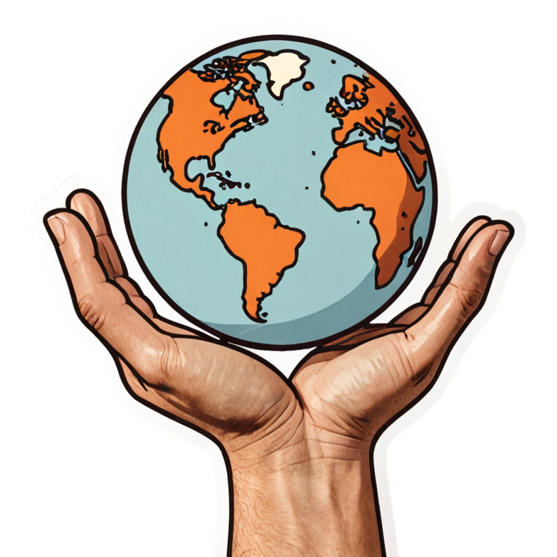 Love Earth (retro) — nature lover stickers