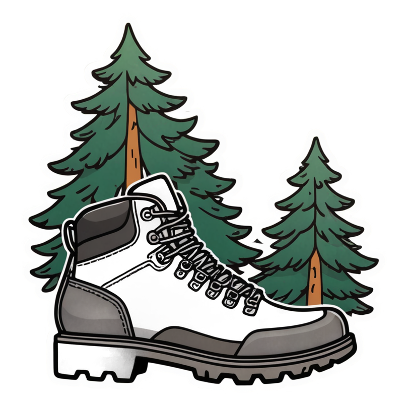 Hiking Boots (lineart) — nature lover stickers