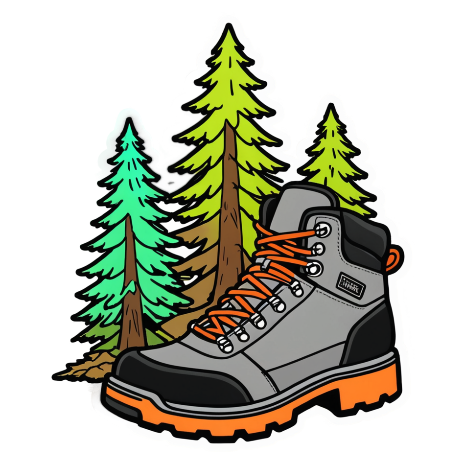 Hiking Boots (neon) — nature lover stickers