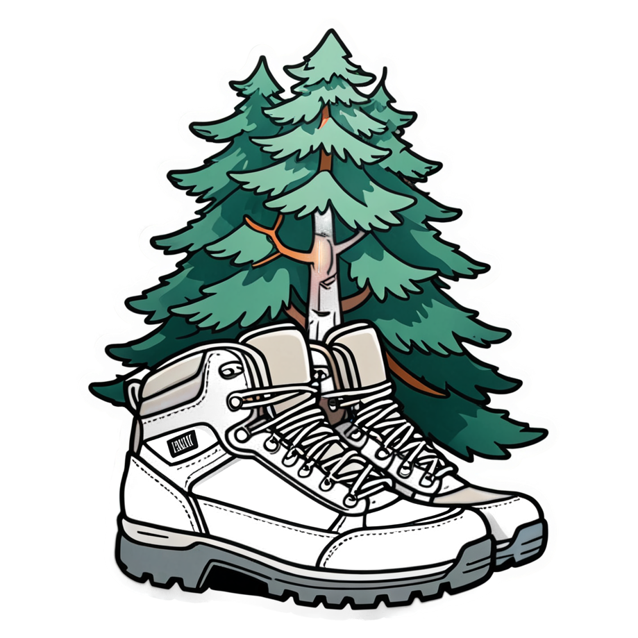 Hiking Boots (papercut) — nature lover stickers