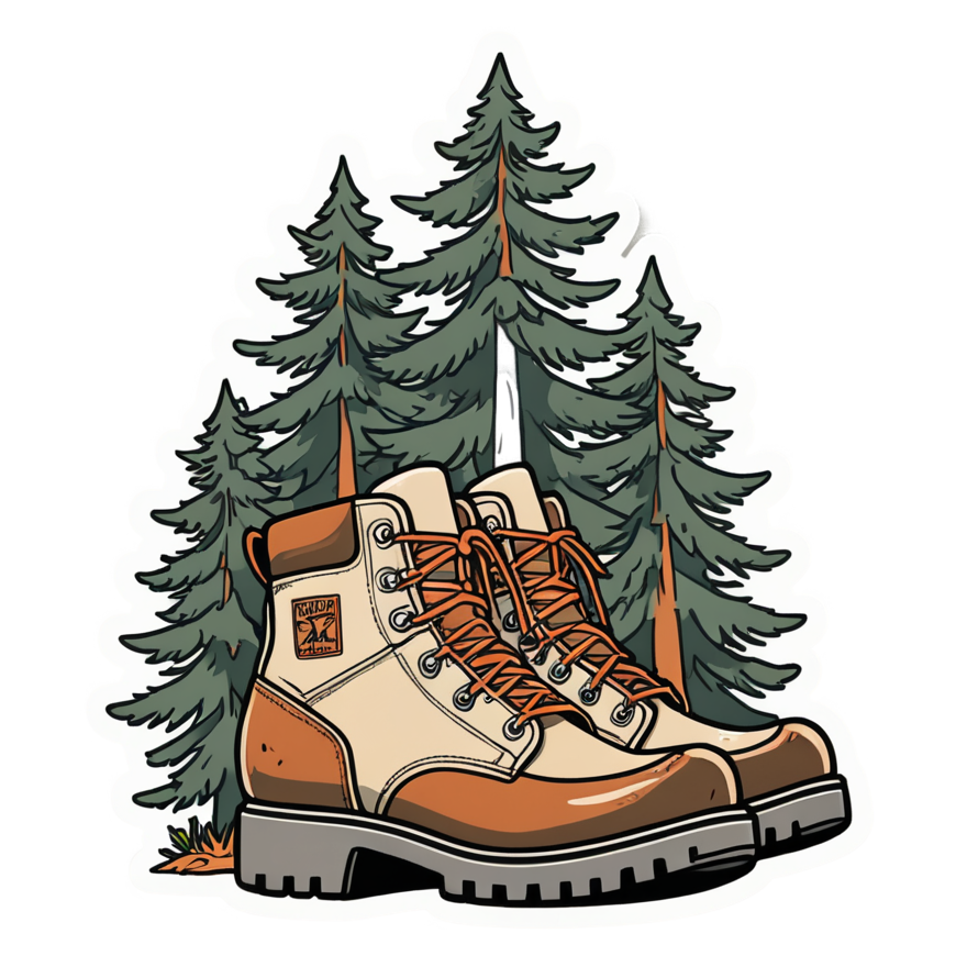 Hiking Boots (retro) — nature lover stickers