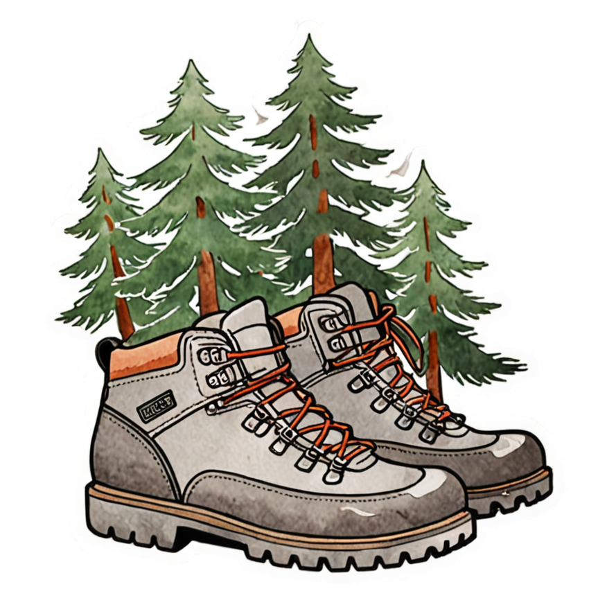 Hiking Boots (watercolor) — nature lover stickers