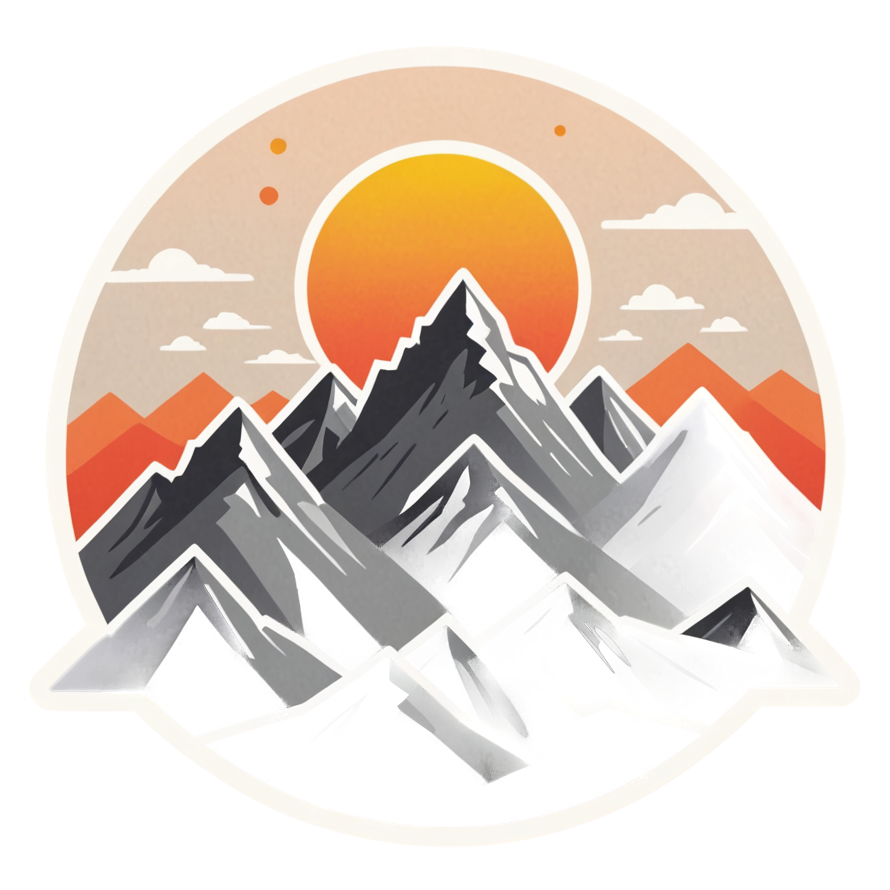 Mountain Range (lineart) — nature lover stickers