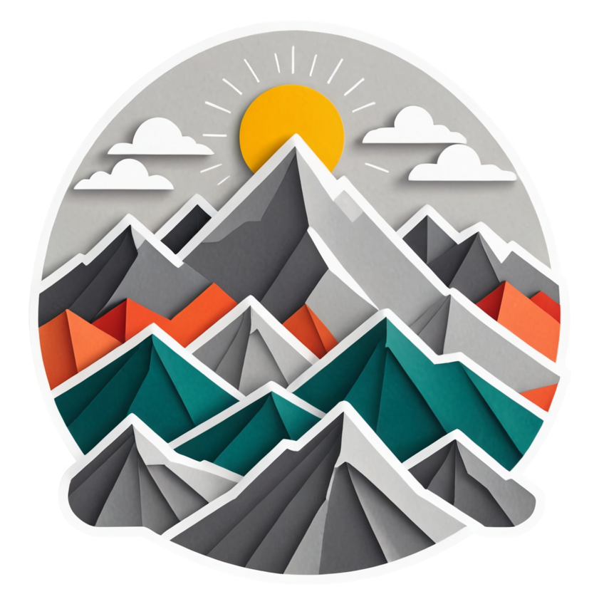 Mountain Range (papercut) — nature lover stickers