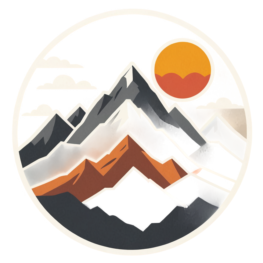 Mountain Range (retro) — nature lover stickers