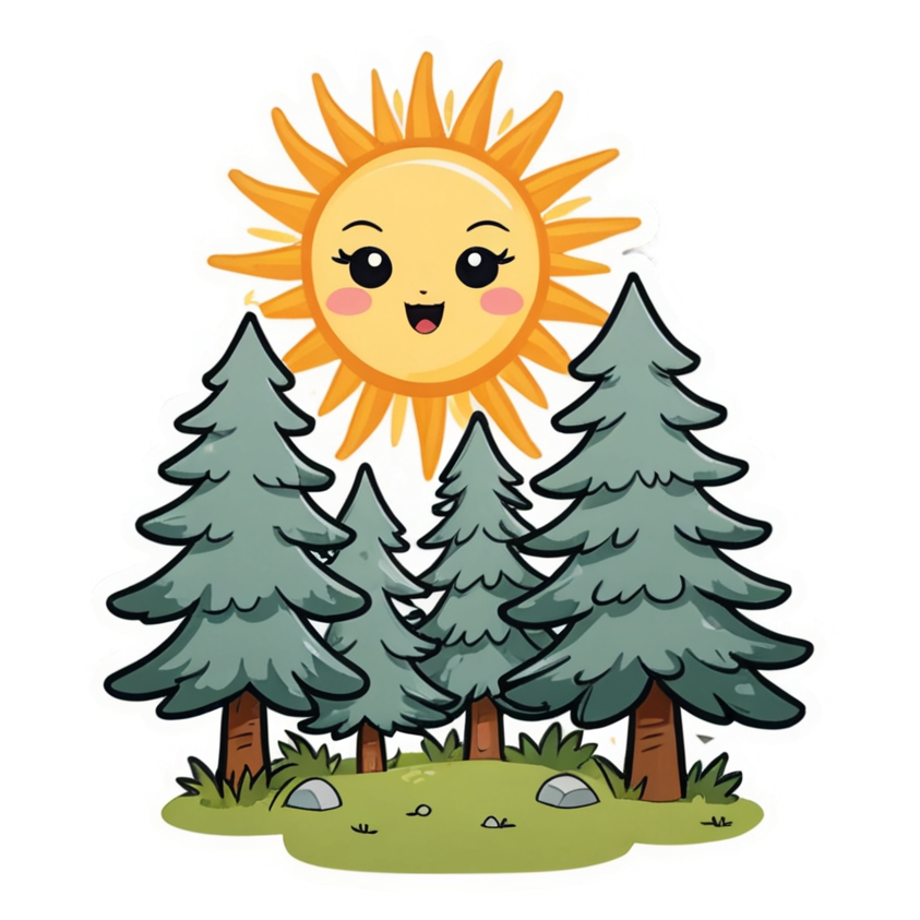 Pine Sunrise (kawaii) — kawaii stickers
