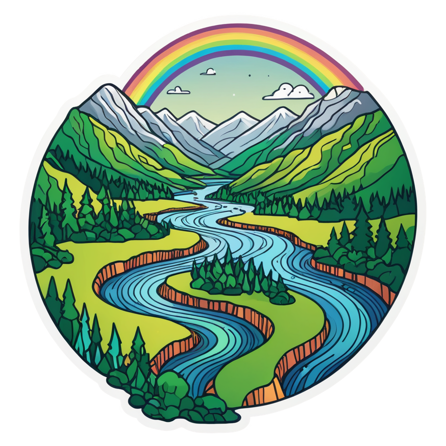 River Valley (holographic) — nature lover stickers