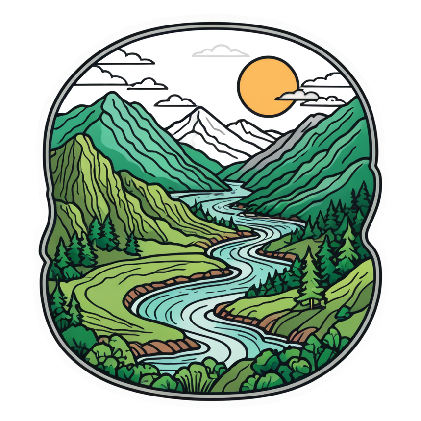 River Valley (tattoo) — nature lover stickers