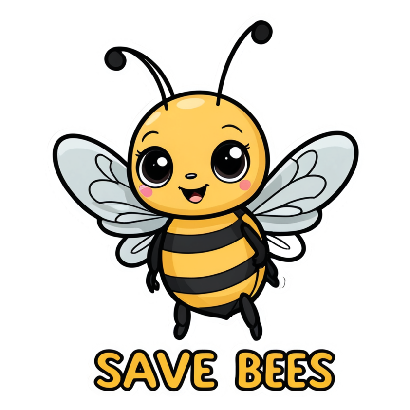 Save The Bees (kawaii) — kawaii stickers