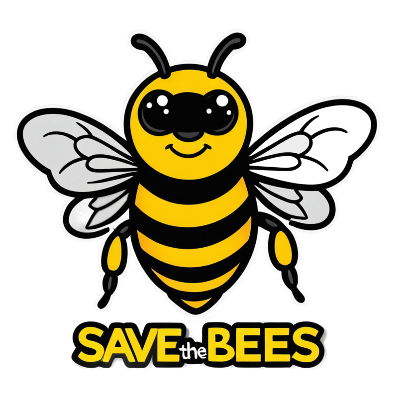 Save The Bees (neon) — nature lover stickers