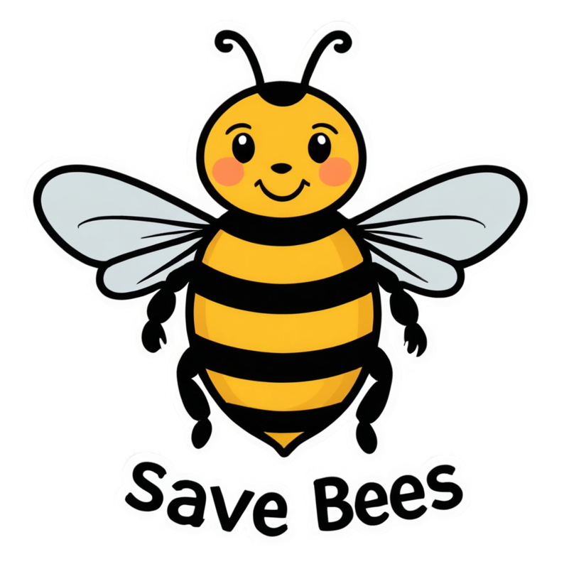 Save The Bees (papercut) — nature lover stickers