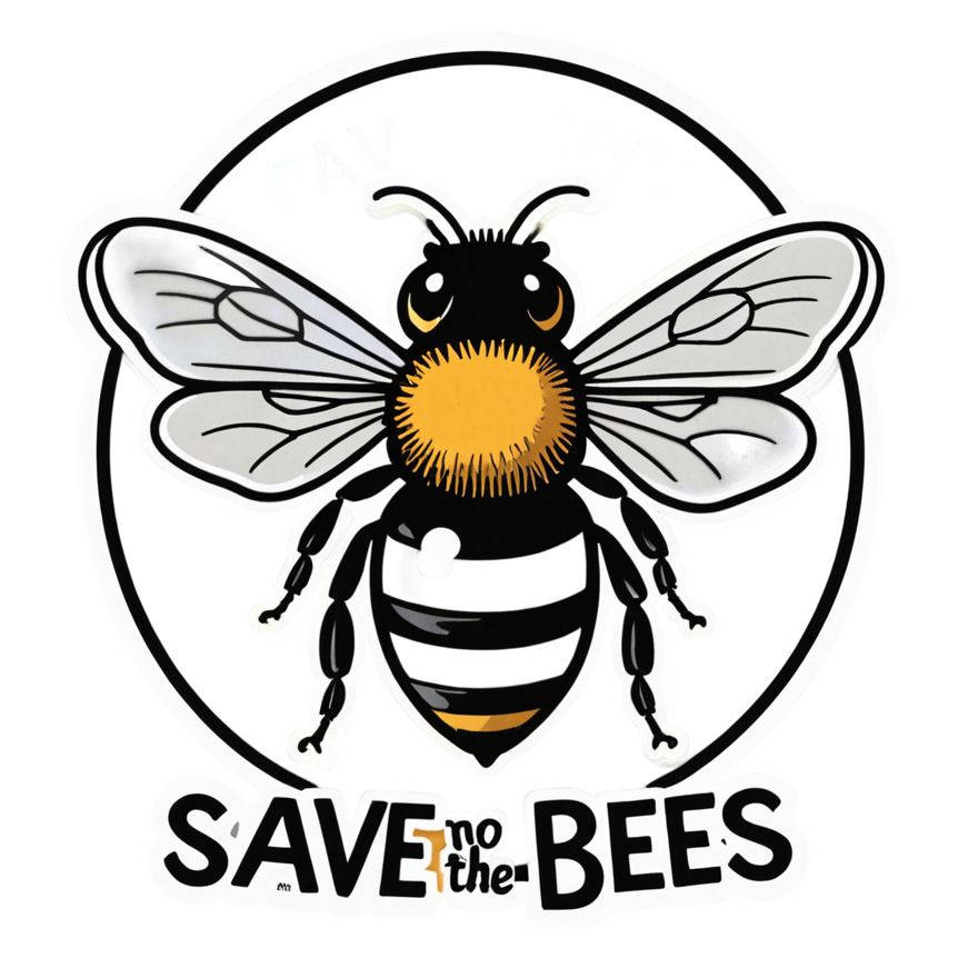 Save The Bees (retro) — nature lover stickers