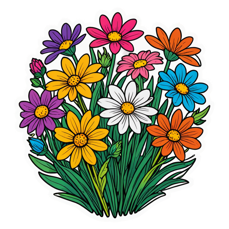 Wildflowers (holographic) — nature lover stickers