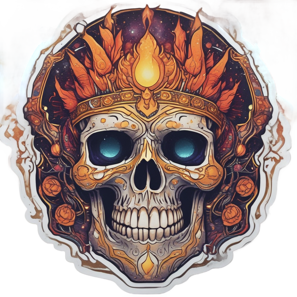 Nebula Warrior Skull — mystical skull stickers