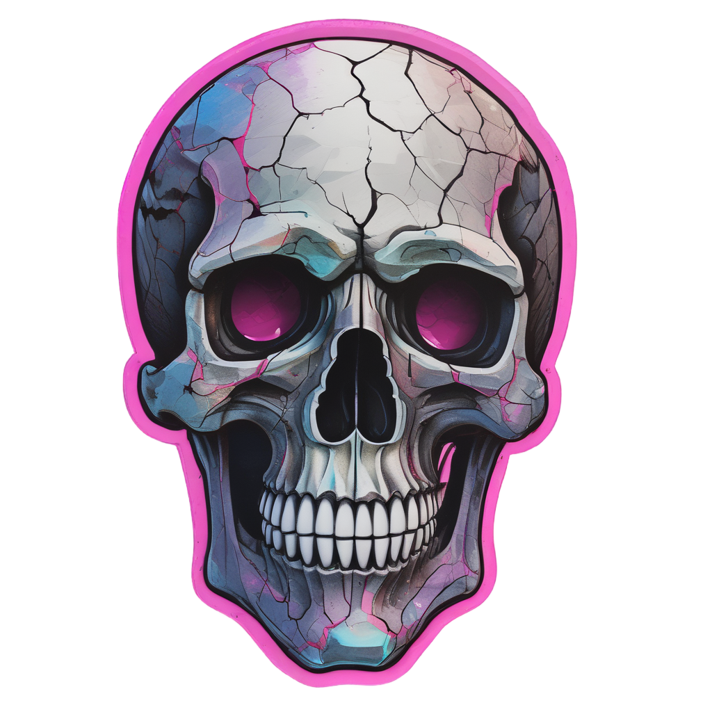 Neo-Noir Bust — blackwork skull stickers