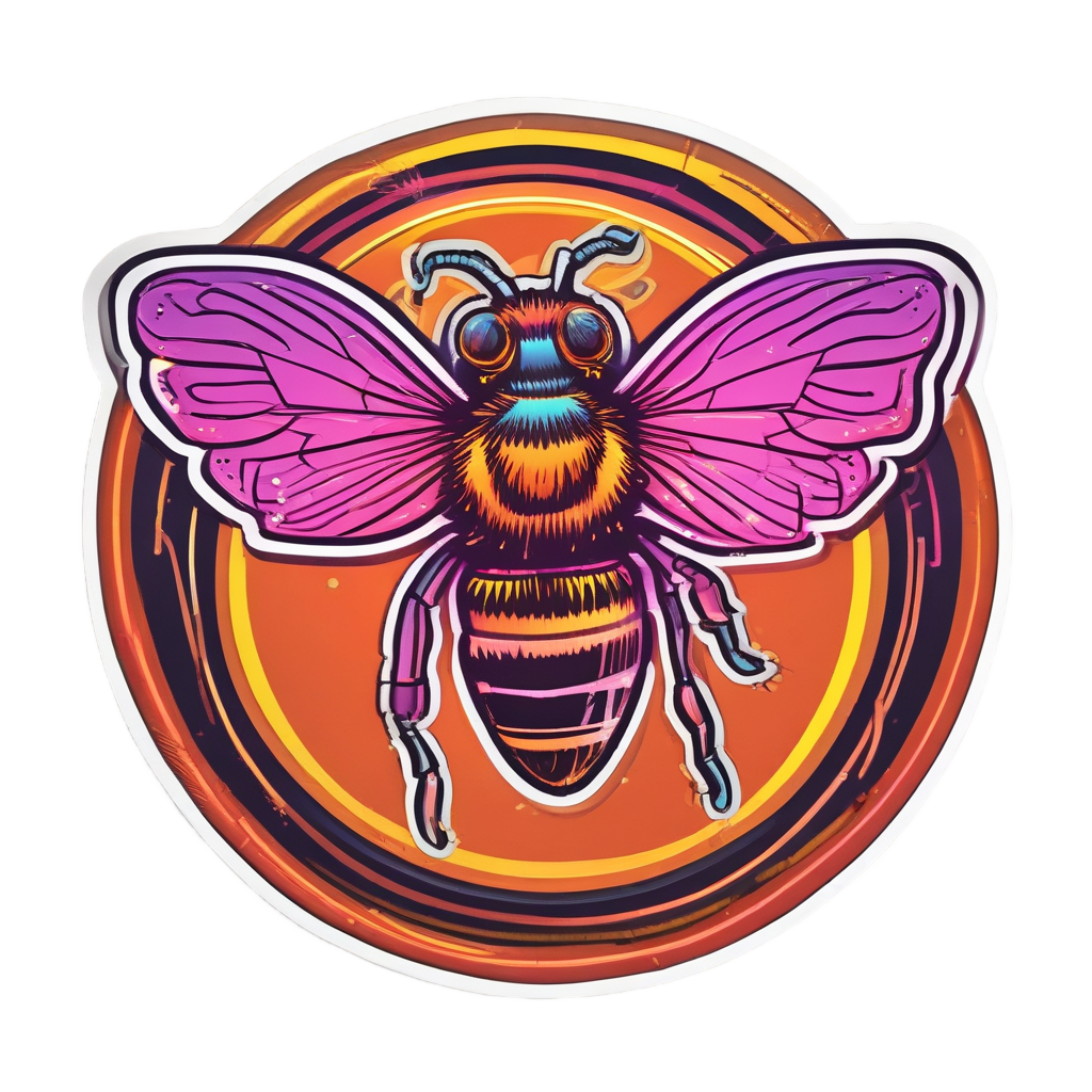 Neon Acrobat Bee — insects stickers