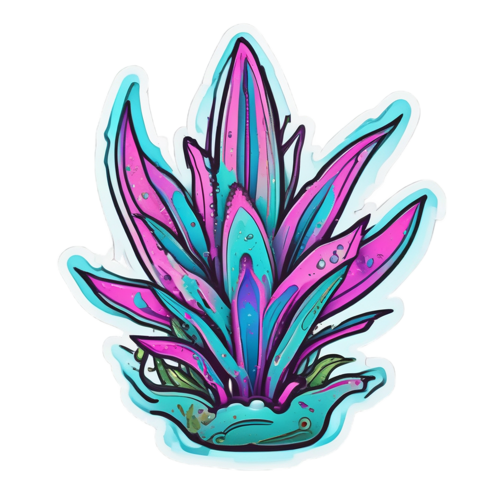 Neon Aloe Spark — succulents stickers