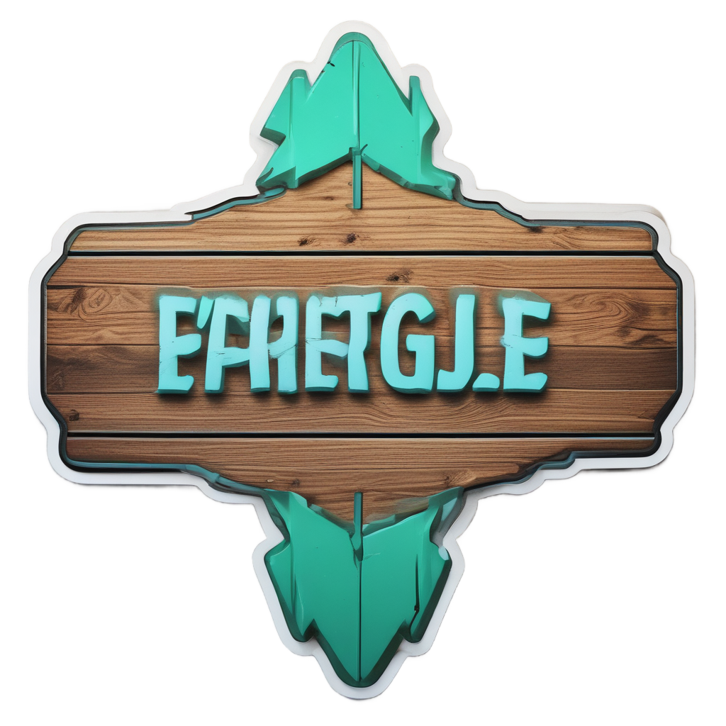 A neon green and teal arrow signpost with a wooden post and multiple directional arrows.