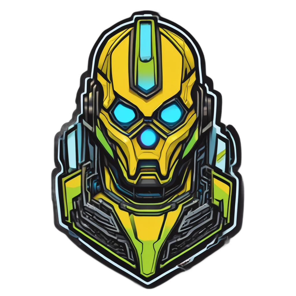Neon Badge Sentinel — warning signage stickers