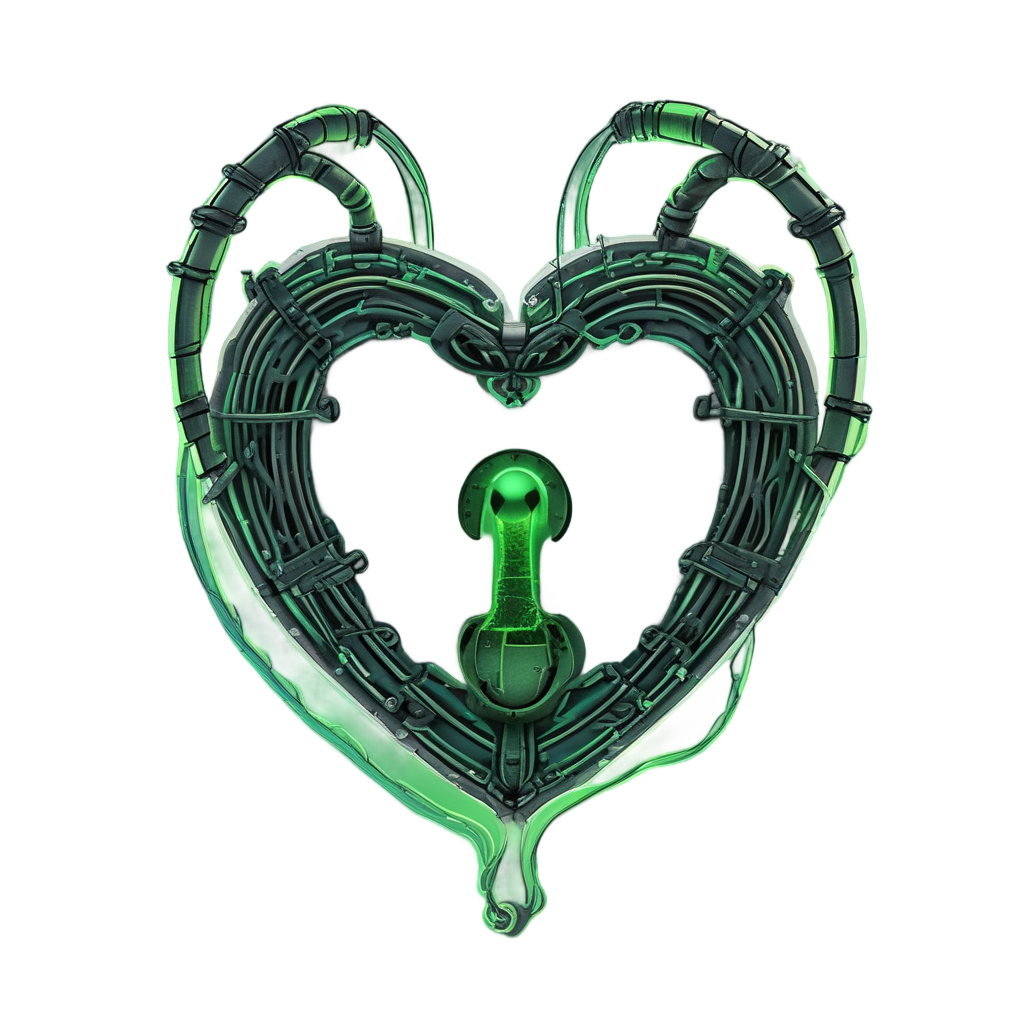 Neon Barbed Heart Lock — barbed wire stickers