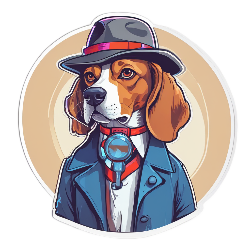 Neon Beagle Detective — dogs stickers