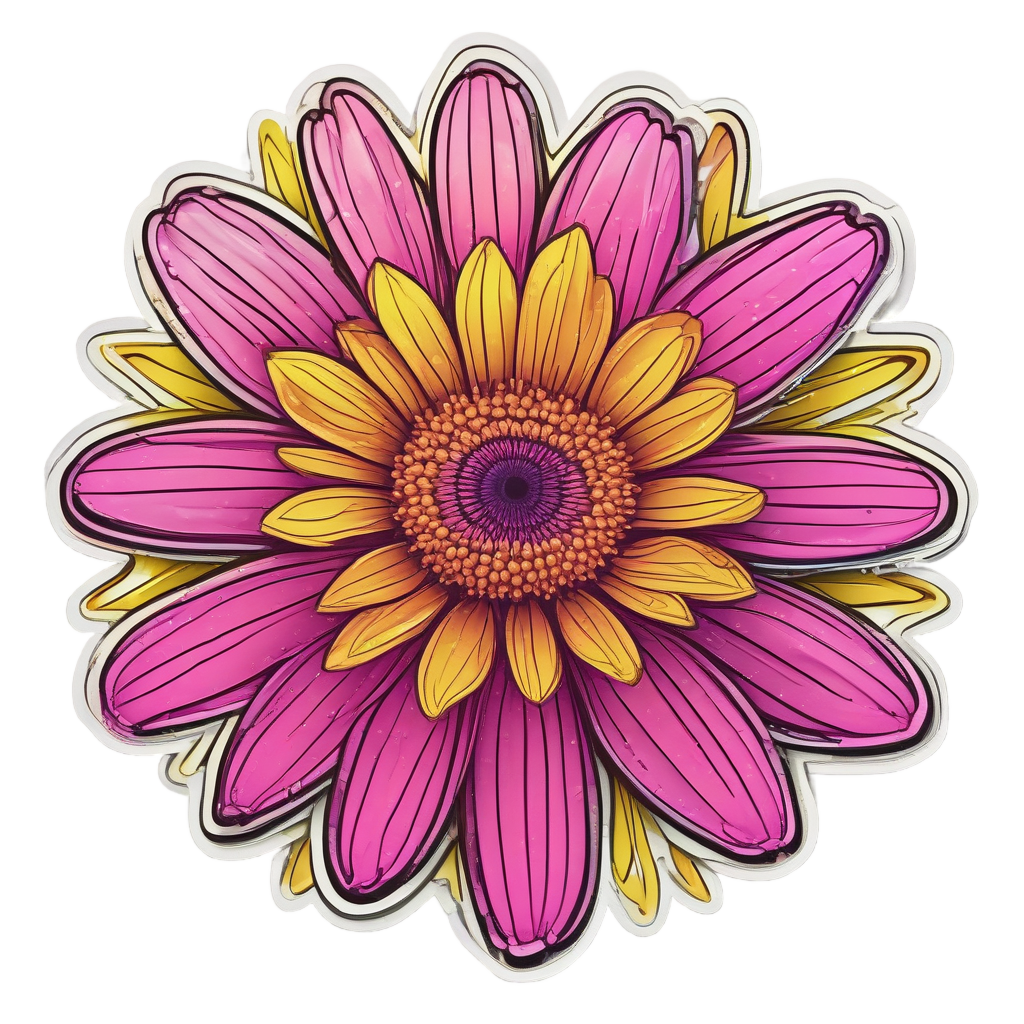 Neon Bloom Daisy — wildflowers stickers