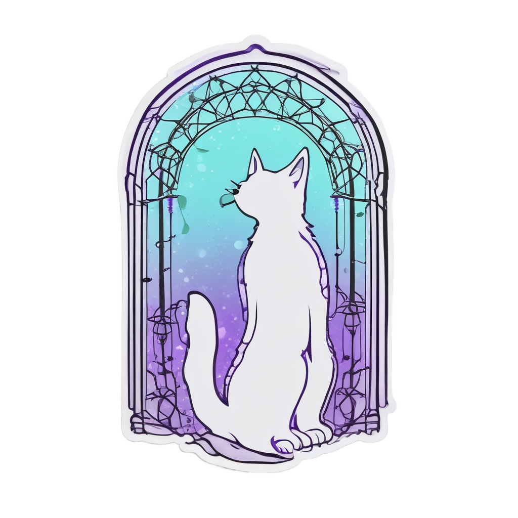 Neon Boho Cat Arch — cat stickers