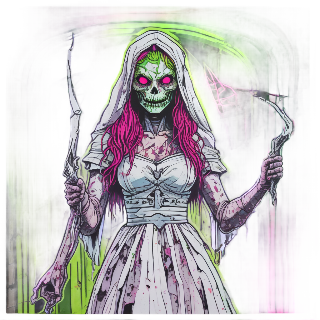 Neon Bride Slasher Veil — horror stickers