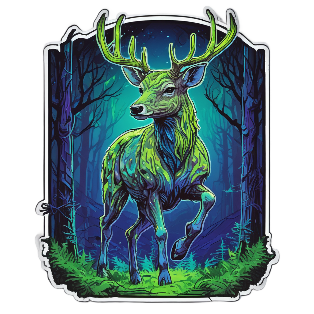 Neon Camo Buck Leap — tactical & outdoor stickers