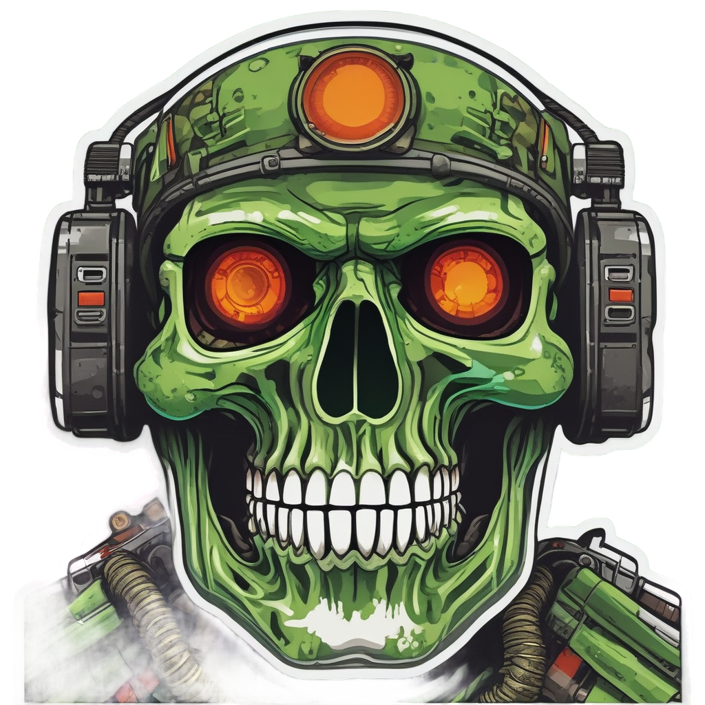 Neon Camo Sniper Skull — tactical & outdoor stickers