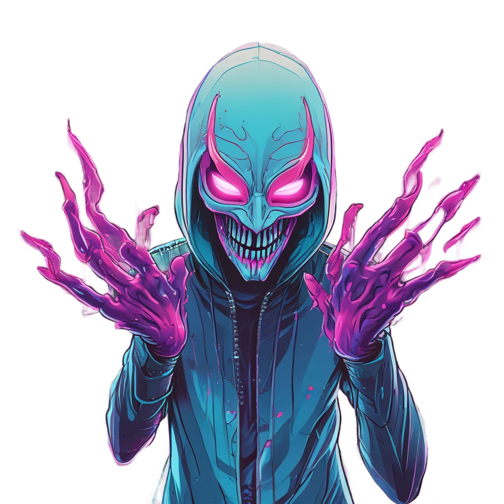 Neon Clawed Phantom — horror stickers