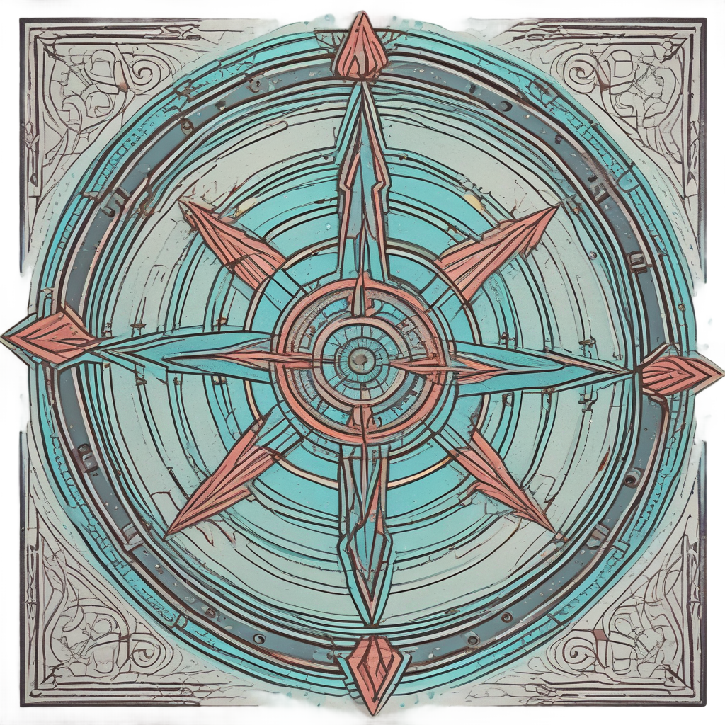 Neon Compass Arrow — retro & vintage stickers