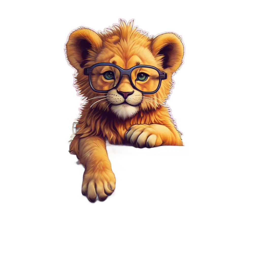 Neon Cub Reading — safari nursery stickers