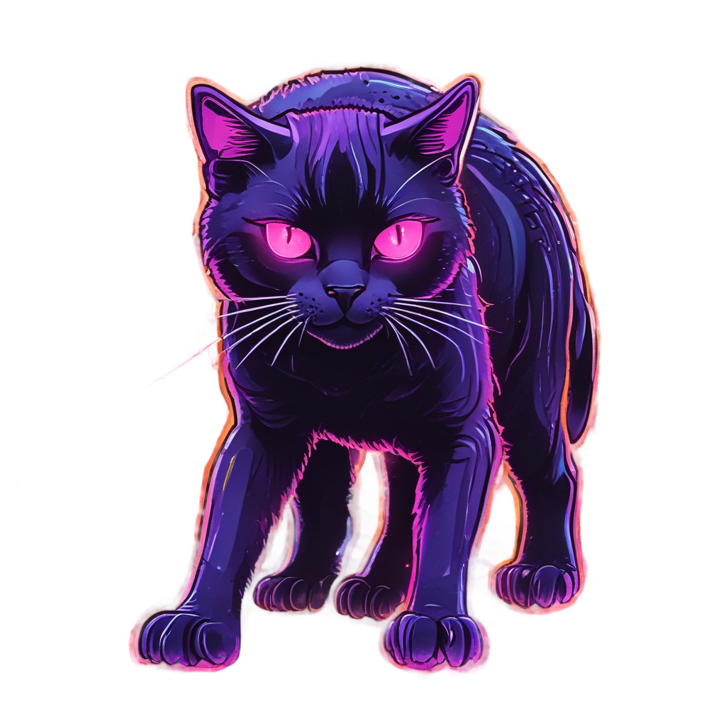 Neon Cyberpunk Cat — cats stickers