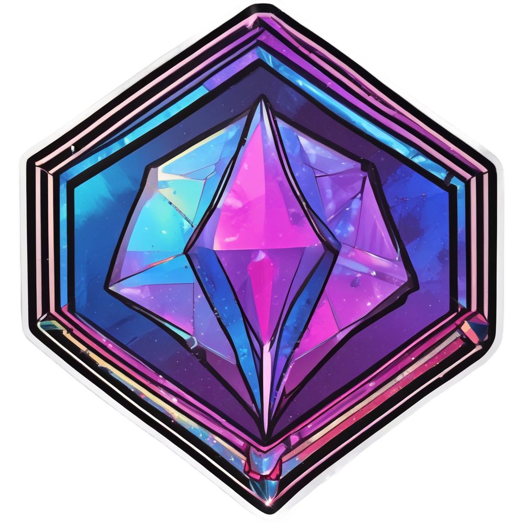 Neon Diamond Warning Spark — crystals & healing stickers