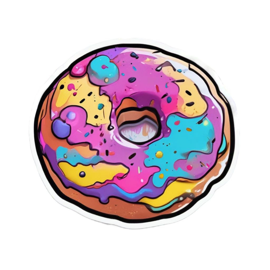Neon Donut Painter — cute food stickers