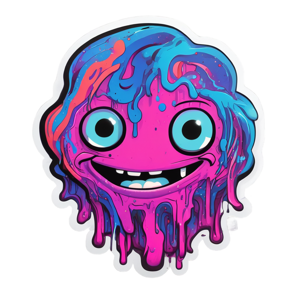 Neon Drip Blob — abstract & patterns stickers