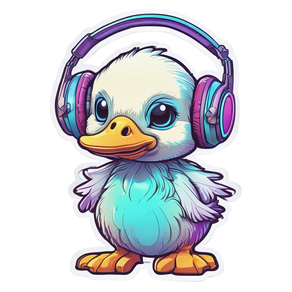 Neon Duckling Jamming — music stickers
