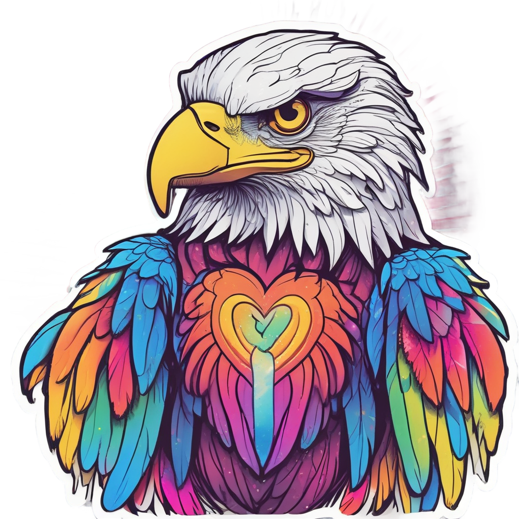 Neon Eagle Raver — birds stickers