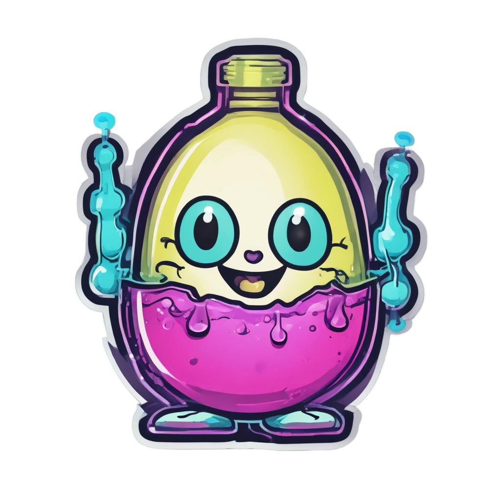 Neon Egg Scientist — cute food stickers