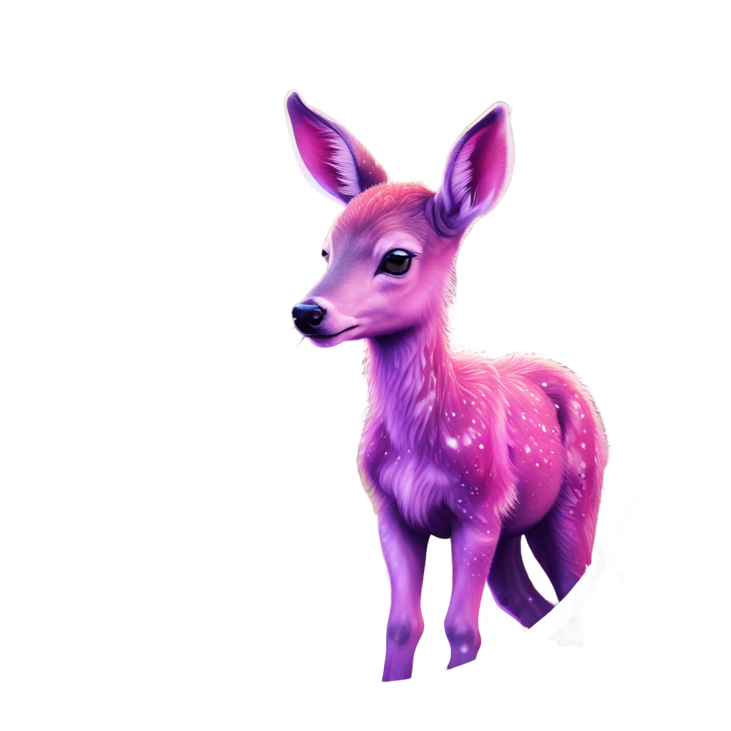 Neon Fawn at Midnight — woodland nursery stickers