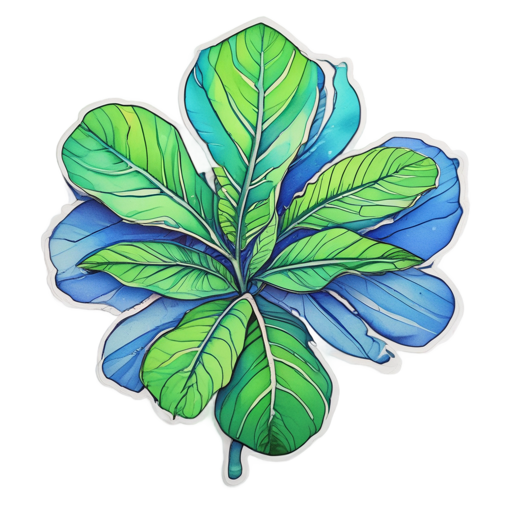 Neon Fig Glow — houseplants stickers